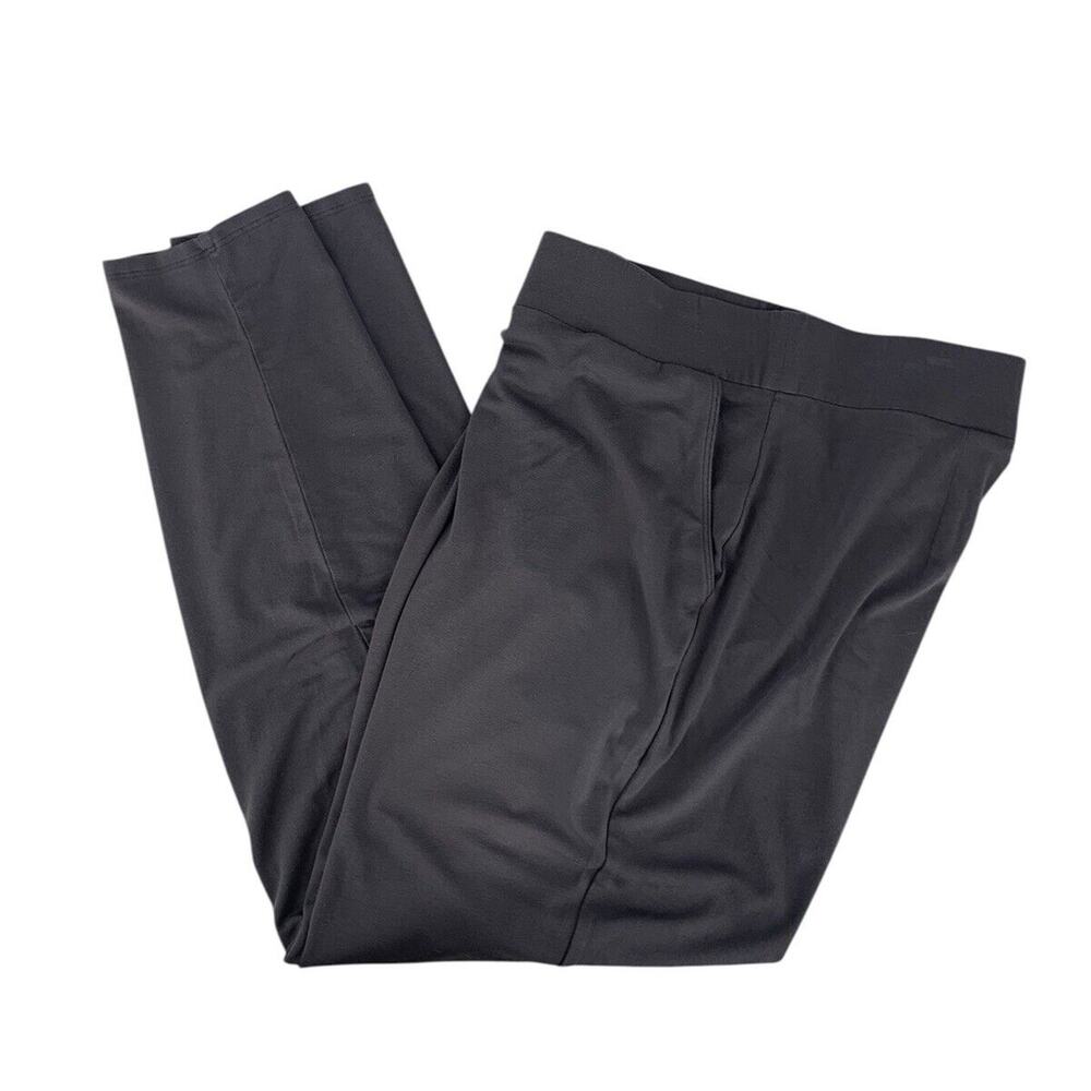 Eileen Fisher Soft Stretch Casual Pull On Pants Pockets Medium Gray